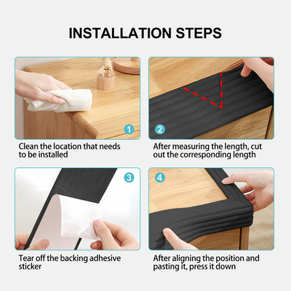 Nitrile Foam Safety Corner Protection Strip - 78.74\u002F196.85 Inch, Black, Phthalate-Free, Anti-Collision, for Home Improvement