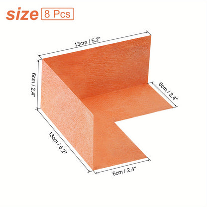8pcs High Quality Seamless Shower Corner Covers - Heavy-Duty Polyethylene Bathtub & Steam Room Inside Corner Guards with Flannel-Finish Surface, Orange (5.2\