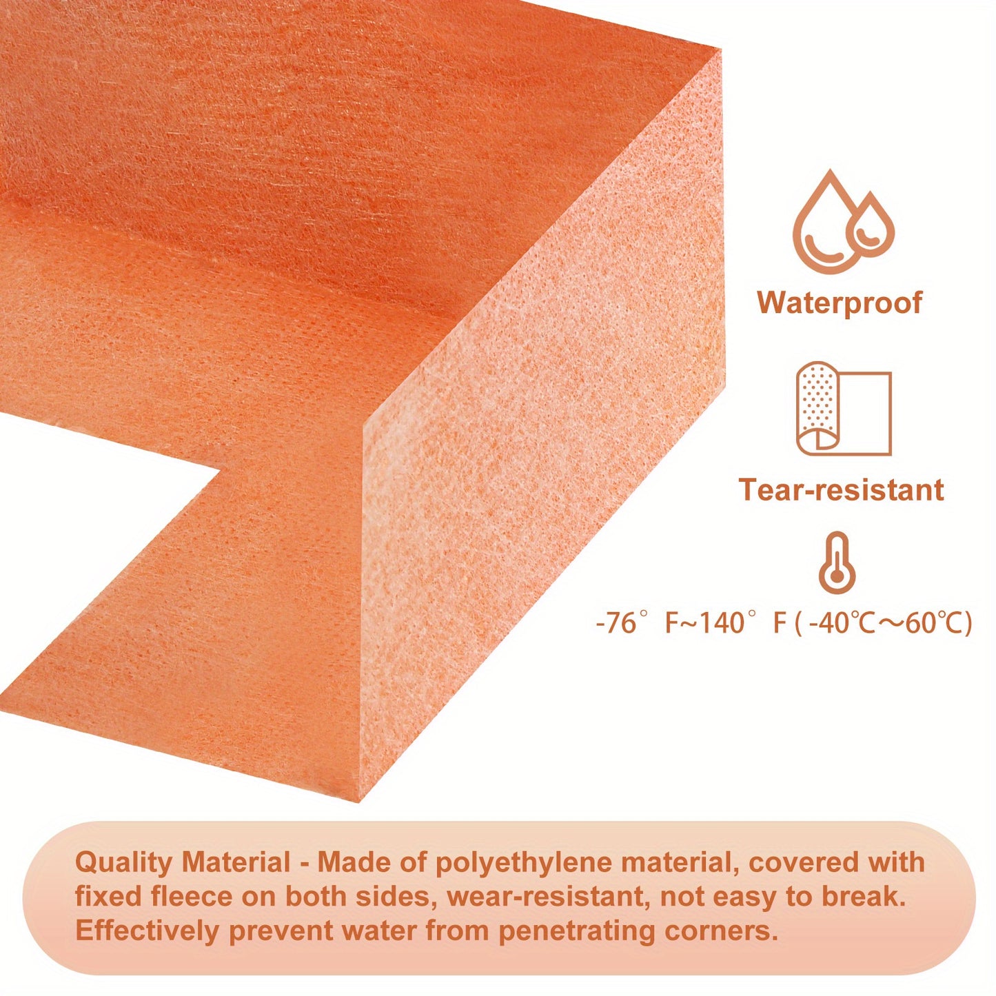 8pcs High Quality Seamless Shower Corner Covers - Heavy-Duty Polyethylene Bathtub & Steam Room Inside Corner Guards with Flannel-Finish Surface, Orange (5.2\