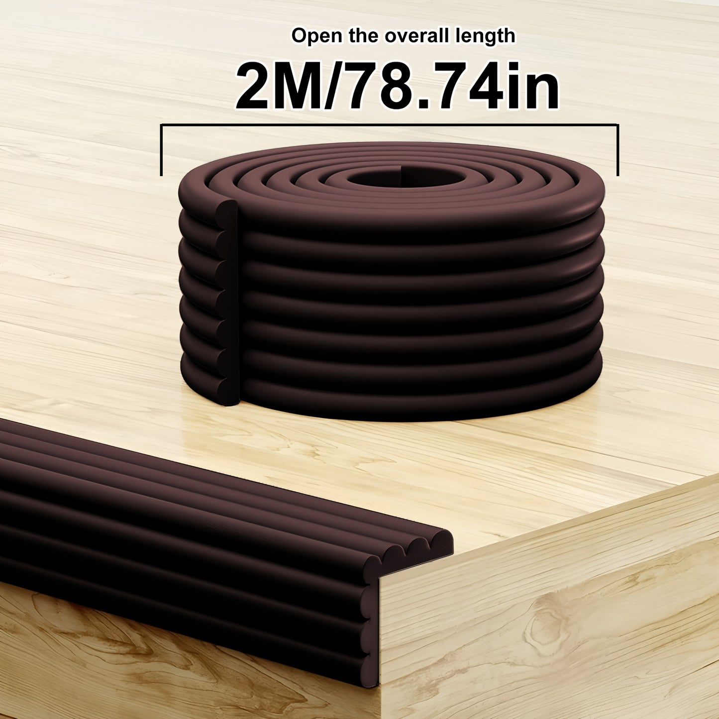 Nitrile Foam Safety Corner Protection Strip - 78.74\u002F196.85 Inch, Black, Phthalate-Free, Anti-Collision, for Home Improvement