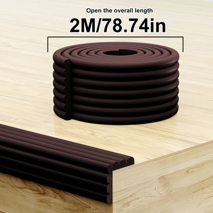 Nitrile Foam Safety Corner Protection Strip - 78.74\u002F196.85 Inch, Black, Phthalate-Free, Anti-Collision, for Home Improvement